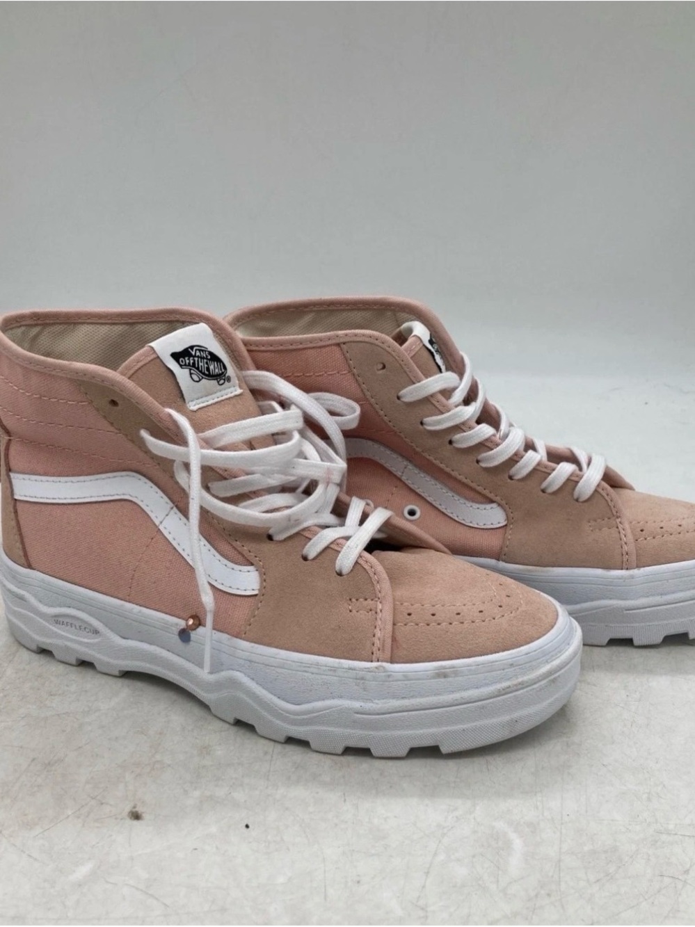 Vans Women's Blush Pink High-Top suede and leather sneakers 7.5 women